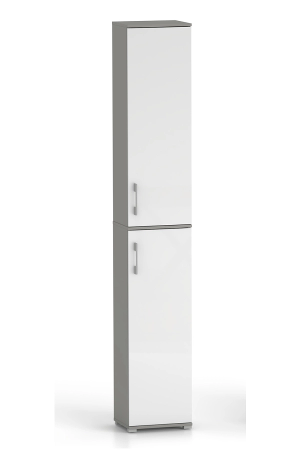 Szafa biurowa Pola 215 - 2D 40 cm Szary Artktyczny z białymi frontami